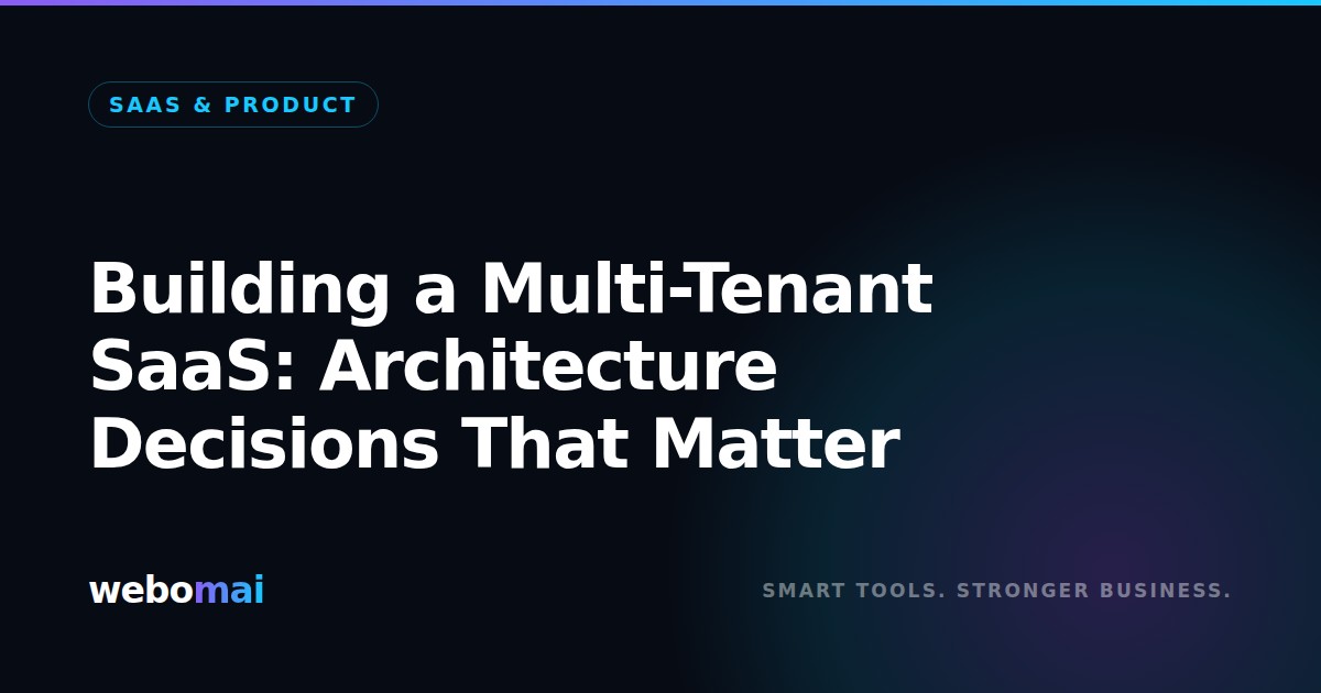 Multi-Tenant SaaS Architecture Decisions That Matter
