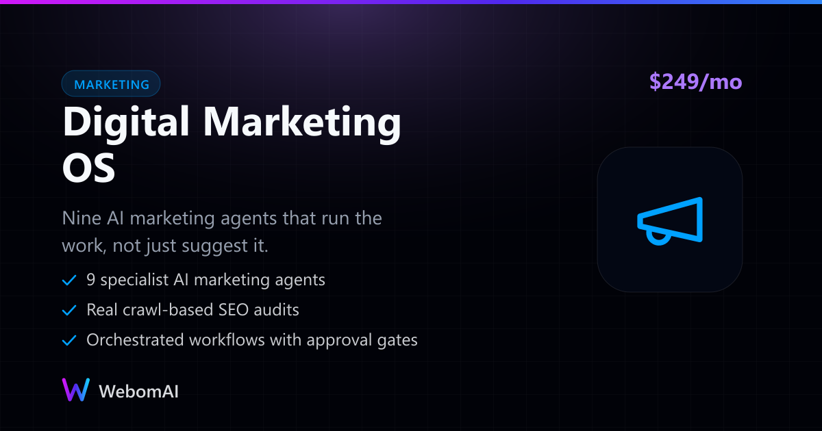 Digital Marketing OS — Webom AI